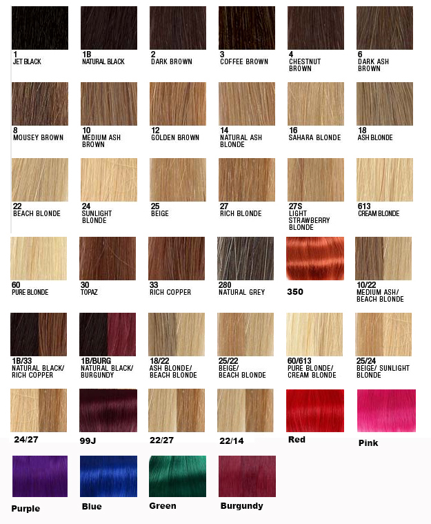 Hair quality and color chart – Lyric Hair